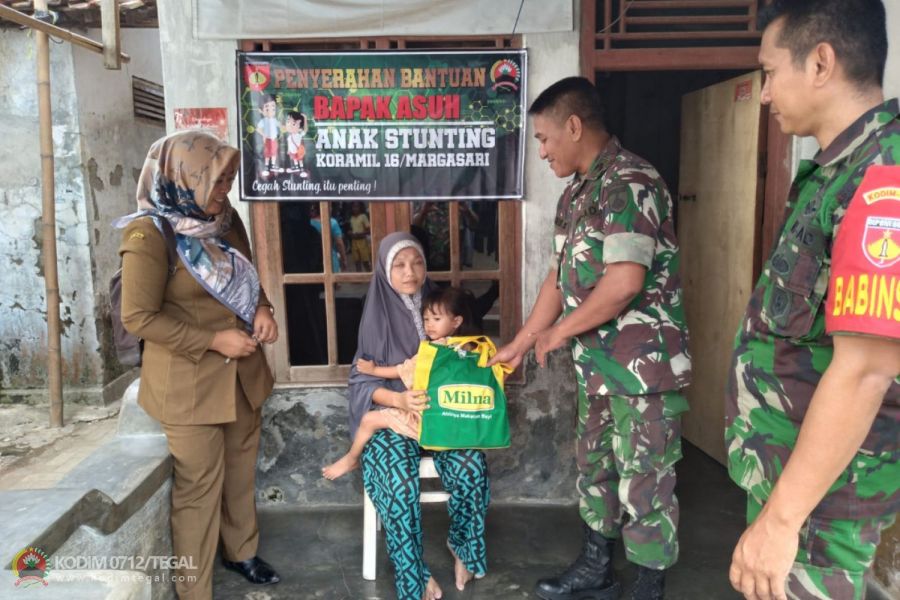 Dukung Penanganan Stunting, Danramil Margasari Jadi Bapak Asuh