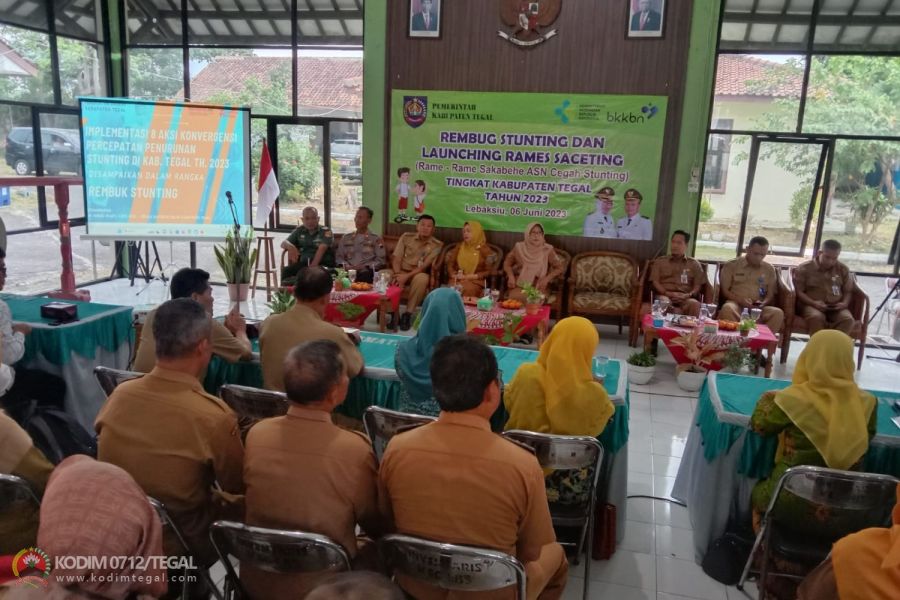Rembuk Stunting dan Launcing Rames Saceting, Danramil Lebaksiu Kodim Tegal Hadiri Rakor Stuntin9