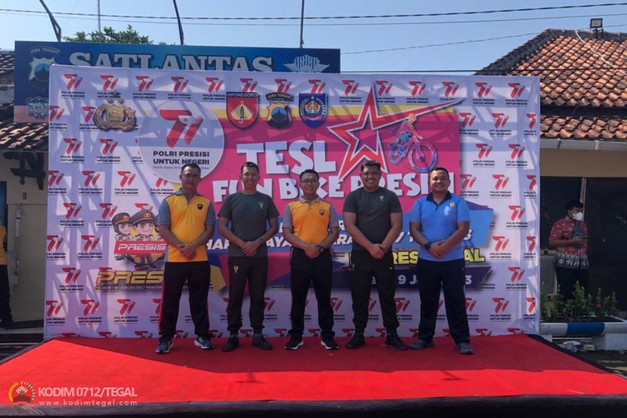 Dandim Tegal Ikuti Fun Bike Presisi Hari Bhayangkara Ke-77 Tahun 2023