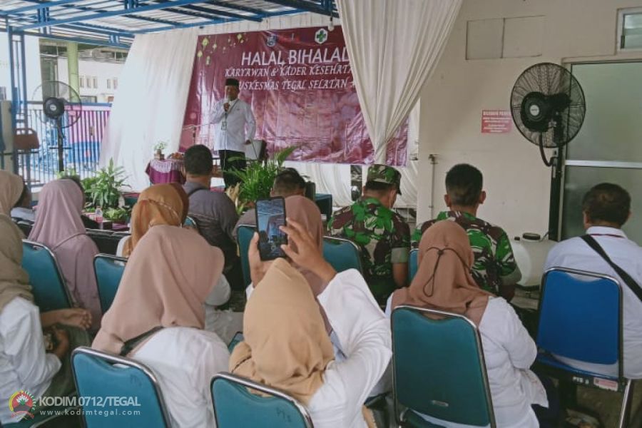 Batuud Koramil Tegal Selatan Hadiri Halal Bihalal Karyawan dan Kader Kesehatan Puskesmas