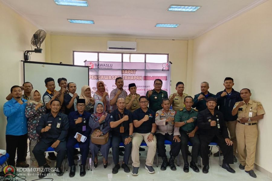 Danramil Tegal Selatan Hadiri Rapat Persiapan Pengawasan Tahapan Kampanye Pemilu 2024