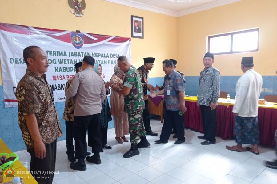 Danramil 11 Pangkah Hadiri Pelaksanaan Sertijab Kepala Desa Grobog Wetan