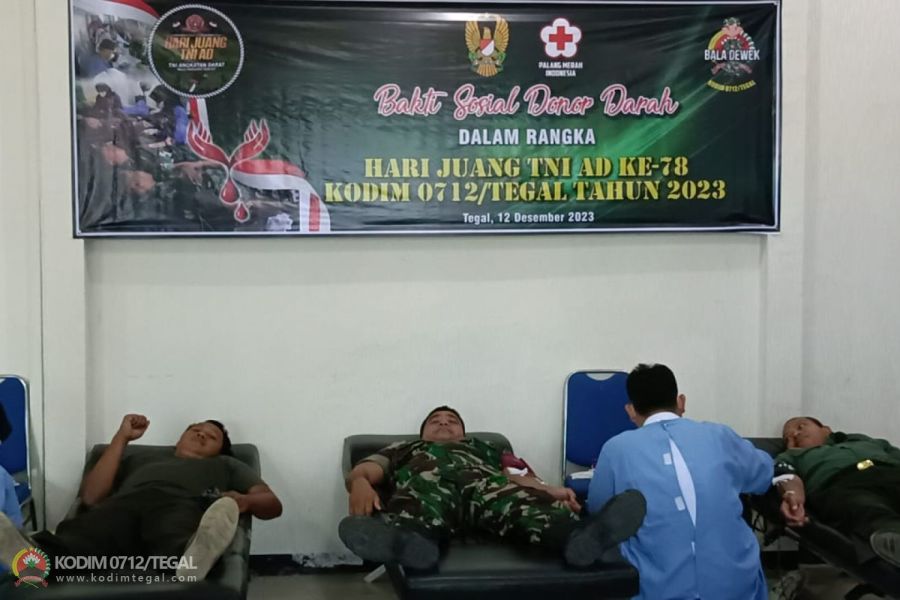 Peringati Hari Juang Kartika, Kodim 0712 Tegal Gelar Donor Darah