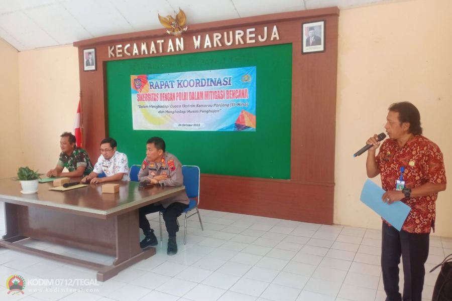 Babinsa Koramil 04 Warureja Hadiri Rapat Koordinasi Mitigasi Bencana