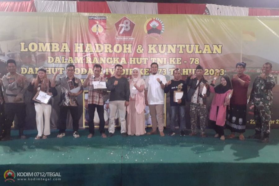 Kodim 0712 Tegal Gelar Lomba Hadroh Dan Kuntulan Dalam Rangka HUT TNI Ke-78 Tahun 2023