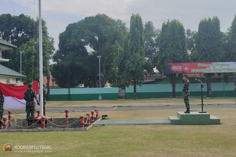 Kodim 0712 Tegal Gelar Upacara Rutin Hari Senin