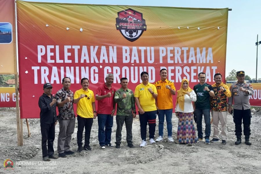 Dandim Tegal Hadiri Peletakan Batu Pertama Training Ground Persekat Football Academy