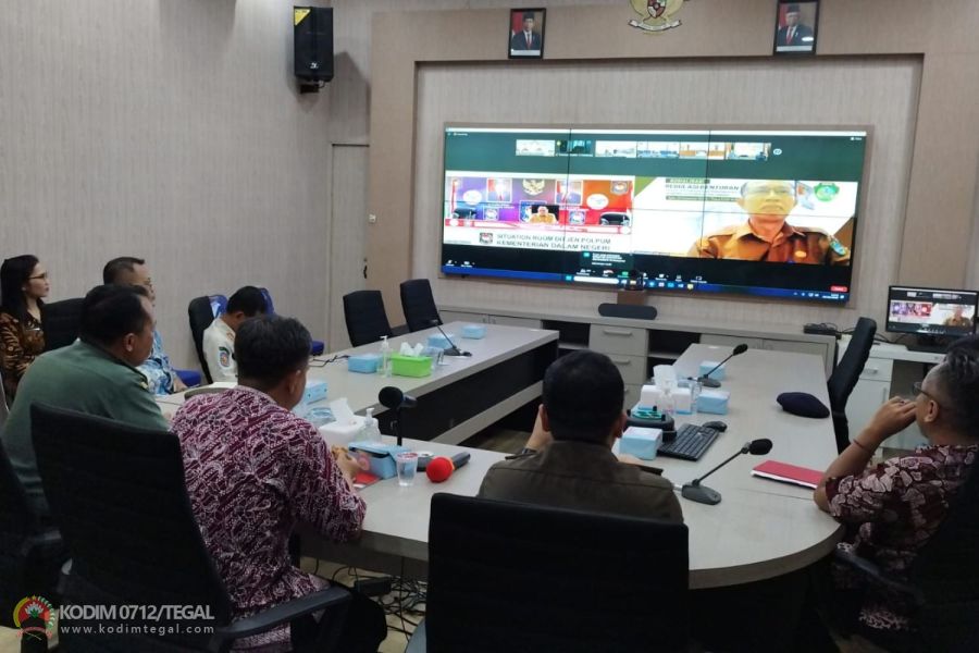 Kasdim Tegal Hadiri Rakor Sosialisasai Pelaksanaan Gerakan Pembagian Bendera Merah Putih Tahun 2023