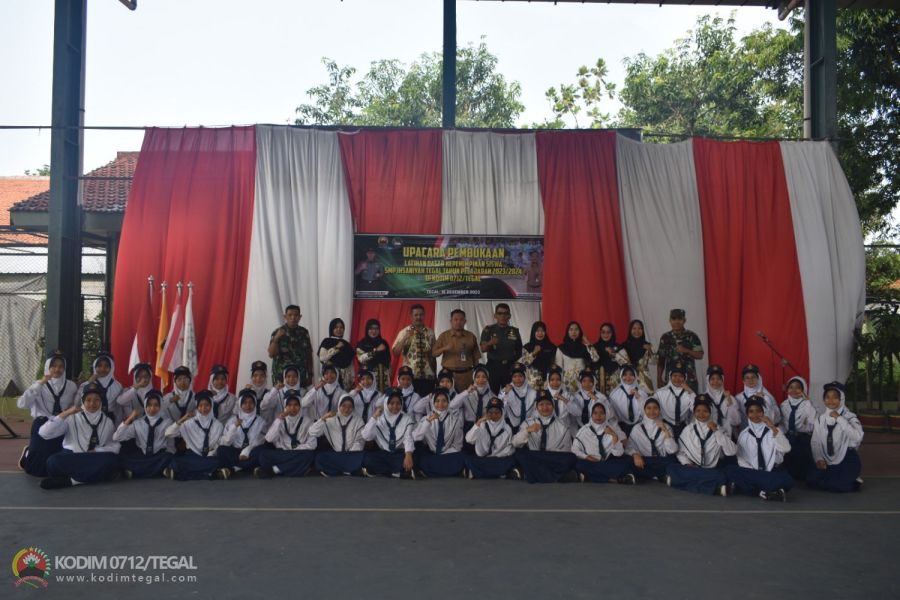 Kodim Tegal Gelar Latihan Dasar Kepemimpinan Kepada Pelajar SMP Ihsaniyah Kota Tegal