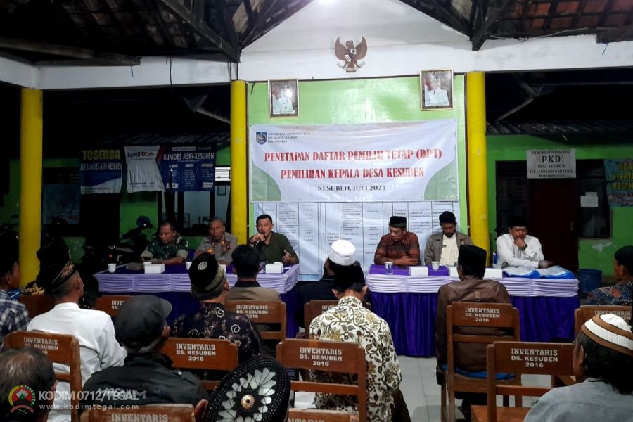 Danramil Lebaksiu Hadiri Rapat Penetapan Daftar Pemilih Tetap Pilkades Desa Kesuben