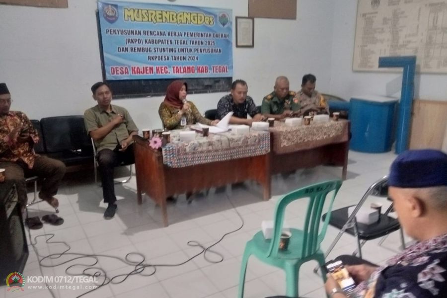 Turunkan Angka Stunting, Danramil Talang Hadiri Musrenbangdes Rembug Stunting