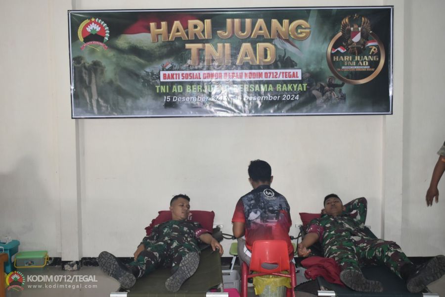 Peringati Hari Juang TNI AD, Kodim Tegal Gelar Donor Darah