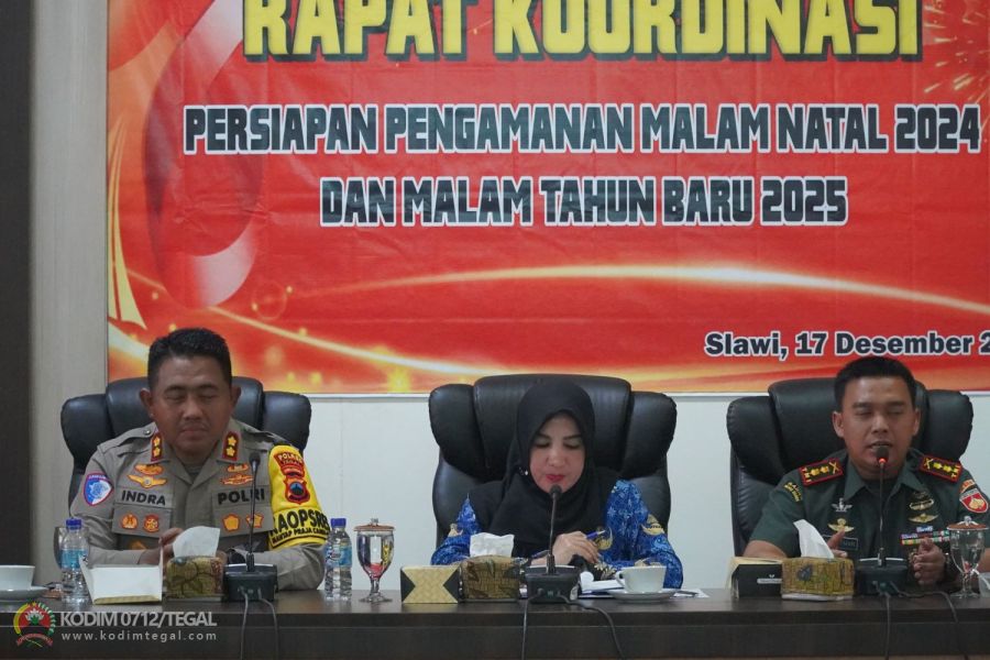 Dandim 0712 Tegal Hadiri Rakor Persiapan Pengamanan Nataru