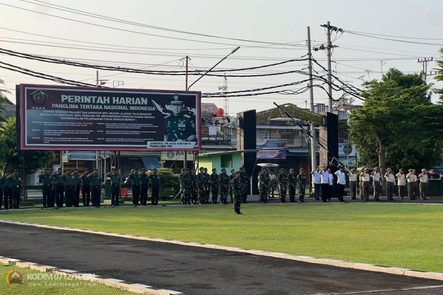 Pupuk Jiwa Nasionalisme, Kodim 0712 Tegal Gelar Upacara Hari Senin