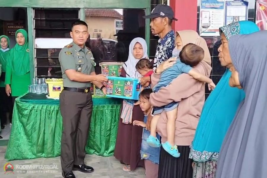 Kunjungan Ke Koramil Jajaran, Dandim 0712 Tegal Berikan Bantuan Kepada Warga