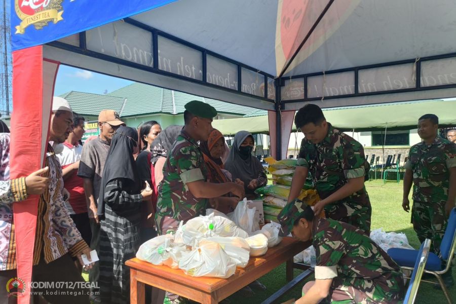 Gandeng Bulog Dan BRI, Kodim 0712 Tegal Gelar Pasar Murah