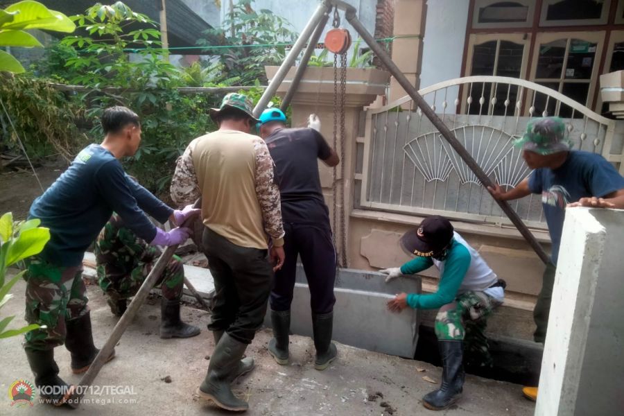 Pemasangan U-Ditch Oleh Satgas TMMD Kodim Tegal Dipastikan Sesuai Presisi