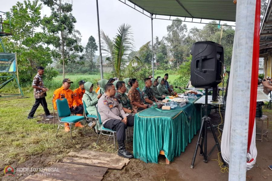 Dandim Tegal Bersama Forkopimcam Bumijawa Ikuti Vicon Gerakan TNI AD Manunggal Air