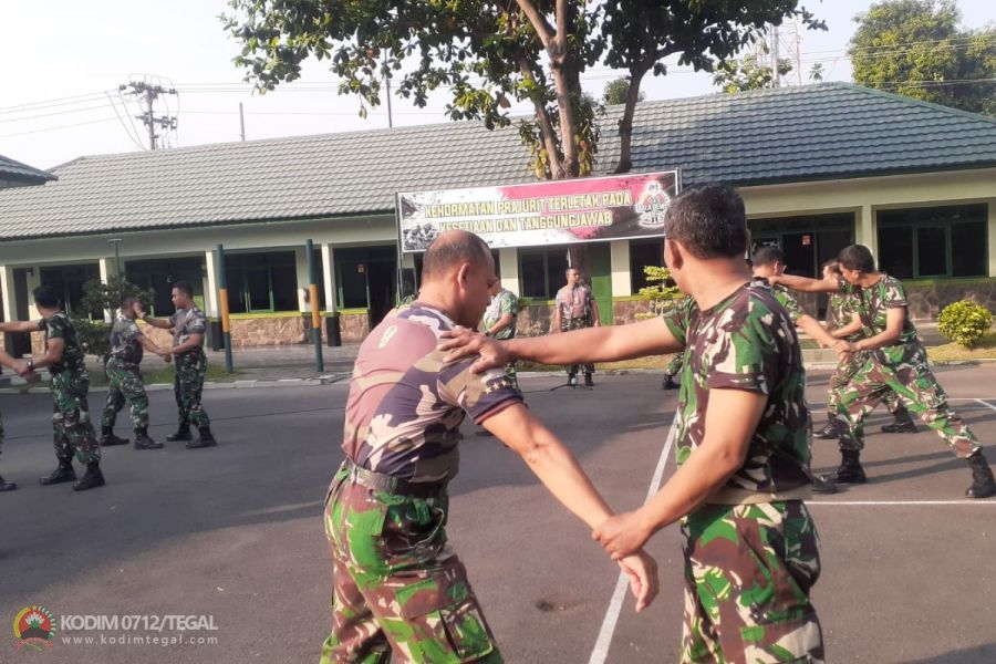 Kodim Tegal Gelar Latihan Rutin Bela Diri Militer (BDM) Taktis