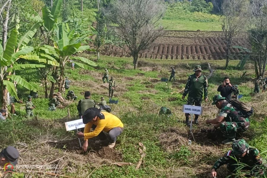 Lestarikan Alam, Jajaran TNI Kodim 0712 Tegal Korem 071 Wijayakusuma Dan Forkopimcam Tanam Pohon