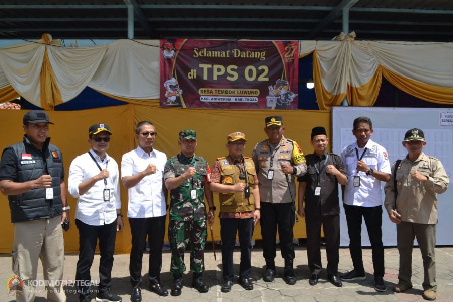 Dandim bersama Jajaran Forkopimda Pantau Pelaksanaan Pilkada Serentak Di Wilayah Kabupaten Tegal