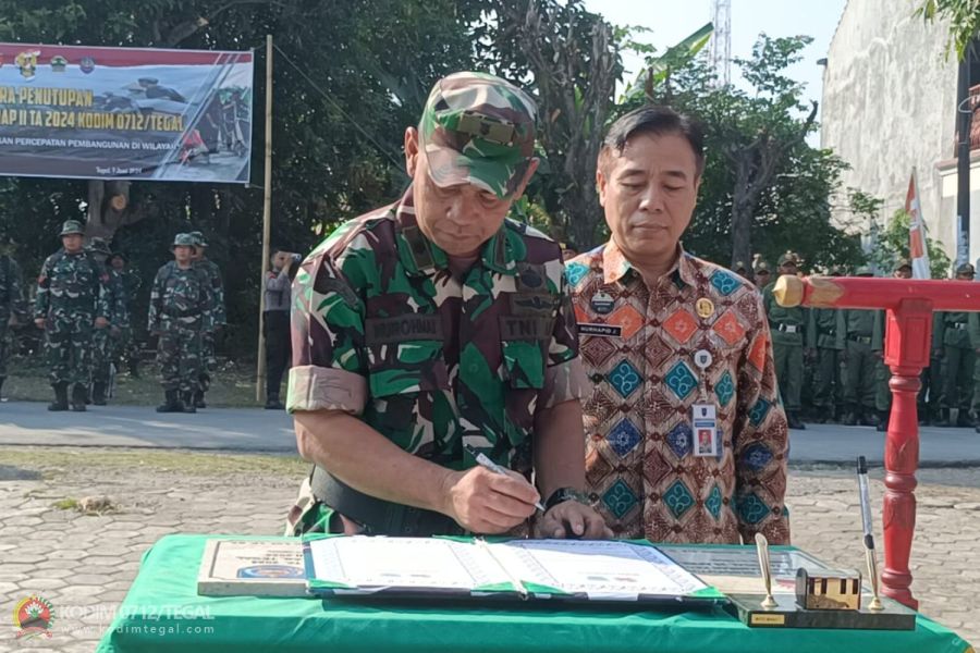 Kepala Staf Kodim 0712 Tegal Tutup TMMD Sengkuyung Tahap II di Desa Kesamiran Kecamatan Tarub
