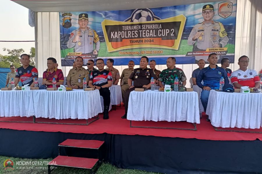 Kasdim Tegal Hadiri Pembukaan Turnamen Sepakbola Kapolres Cup II 2024