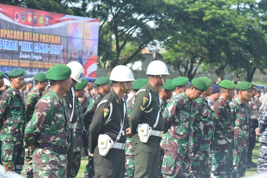 Dandim Tegal Hadiri Apel Gelar Pasukan Operasi Lilin Candi 2024 Dalam Rangka Pengamanan Nataru