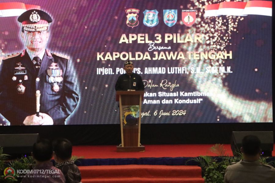 Dandim Tegal Hadiri Apel 3 Pilar, Tokoh Agama Dan Tokoh Masyarakat Bersama Kapolda Jawa Tengah