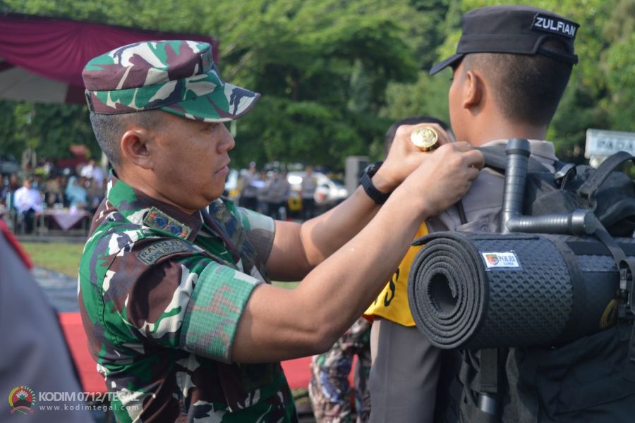 Dandim 0712 Tegal Hadiri Apel Gelar Pasukan Pengamanan Pungut Dan Hitung Suara Pemilu 2024