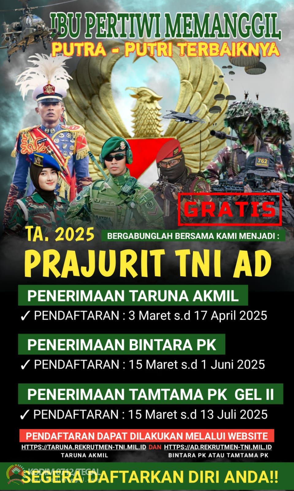 Rekrutmen Pendaftaran TNI AD