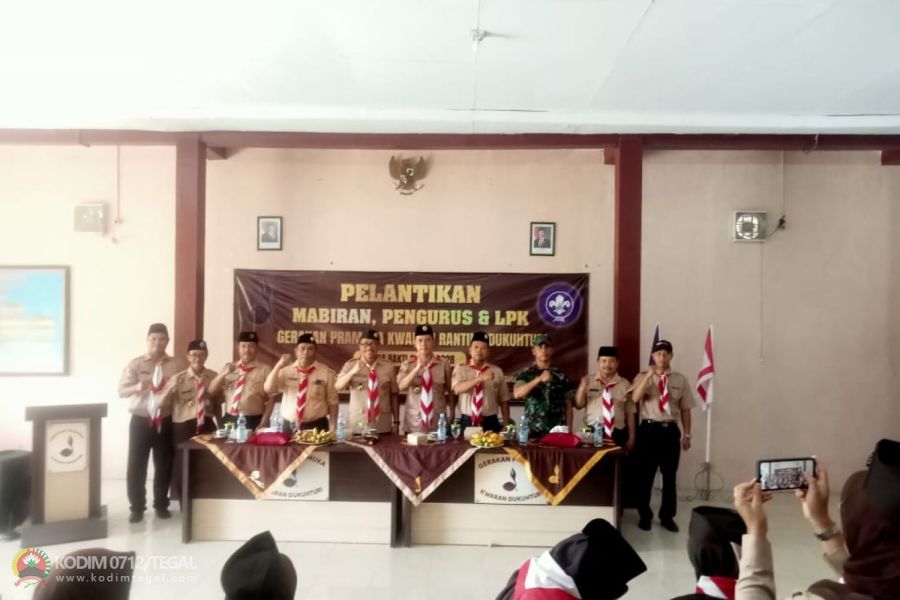 Babinsa Koramil Dukuhturi Hadiri Pelantikan Pengurus Cabang Dan Kwartir Ranting Dukuhturi