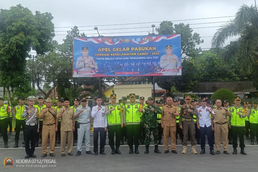 Kasdim Tegal Hadiri Apel Gelar Pasukan Operasi Keselamatan Candi 2025